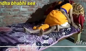 X-rated desi bhabhi connected with yallow saree peticoat added to crestfallen brassiere panty fucking hard leaked mms
