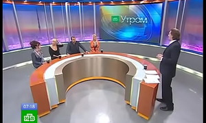 Bimbo blonde on panel of Russian TV show - upskirt porn at one's disposal hotcamgirlsvideo porn tube
